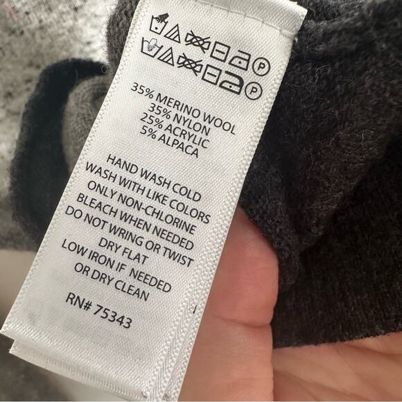 Christian Siriano Merino Alpaca Black & Grey Crew neck Sweater XS - Picture 5 of 5